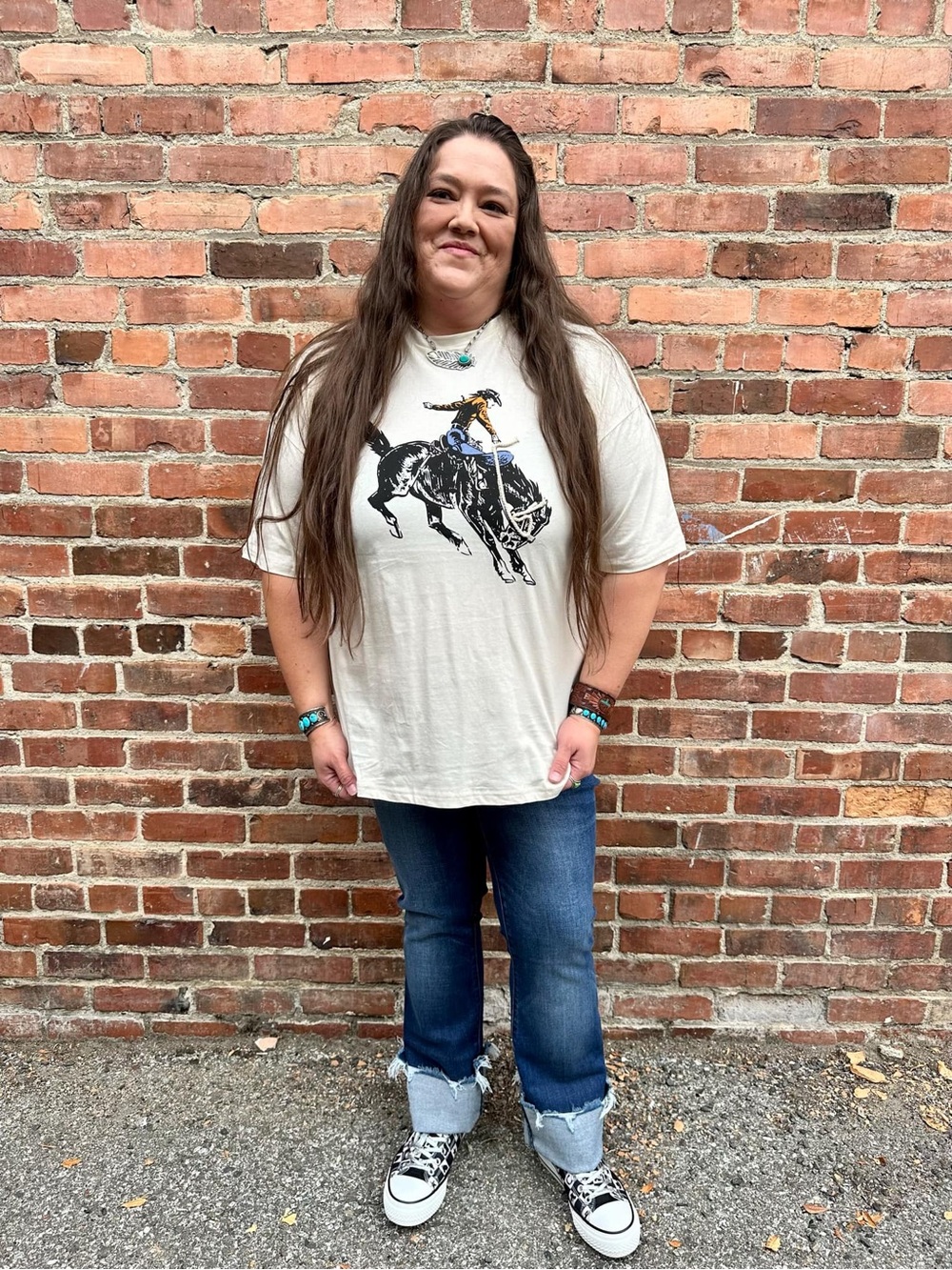 Cream Western Graphic Rodeo Bull Rider Tee - Picture 2 of 2